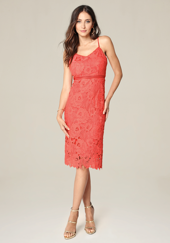 Bebe V-Neck Lace Dress